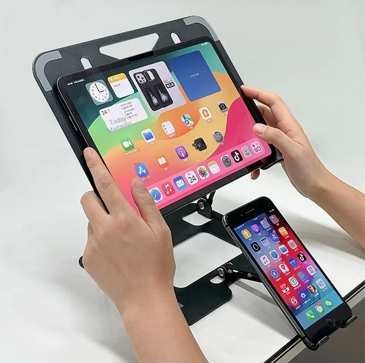 Carbon Steel Laptop Holder Ergonomic Foldable Heat Dissipation Cooling Notebook Bracket Adjustable Tablet Stand Phone Holder