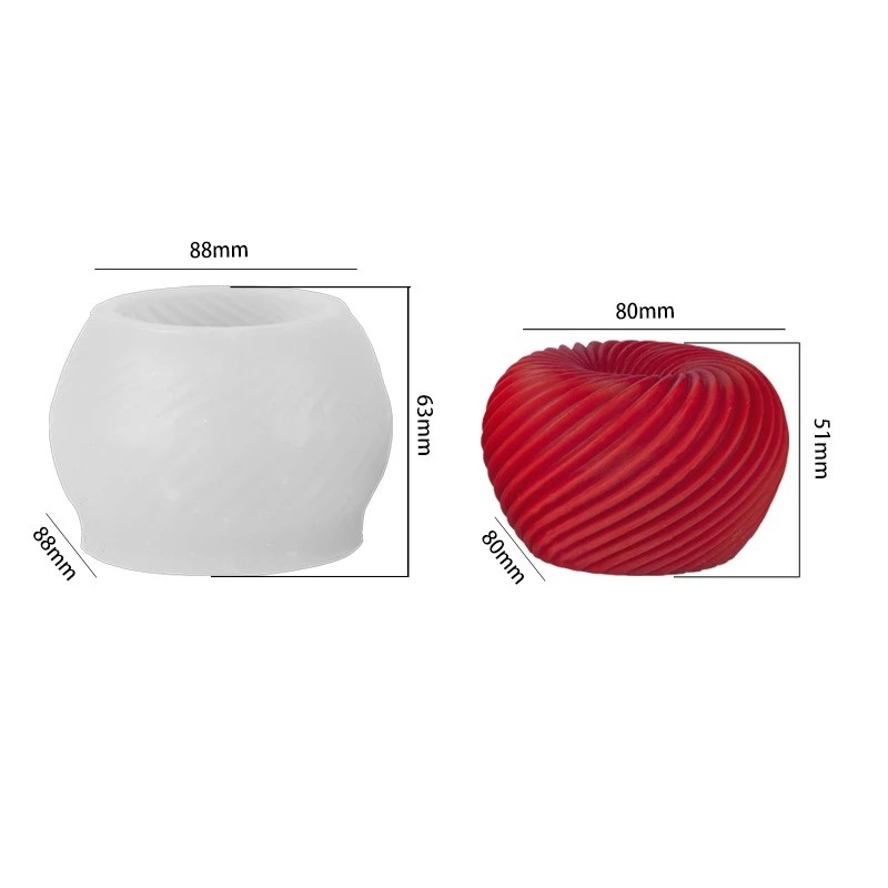 3D Spiral Apple Shape Mousse Cake Silicone Mold Dessert Making Mould for Christmas Valentines Day Holiday Baking Cooking Tools