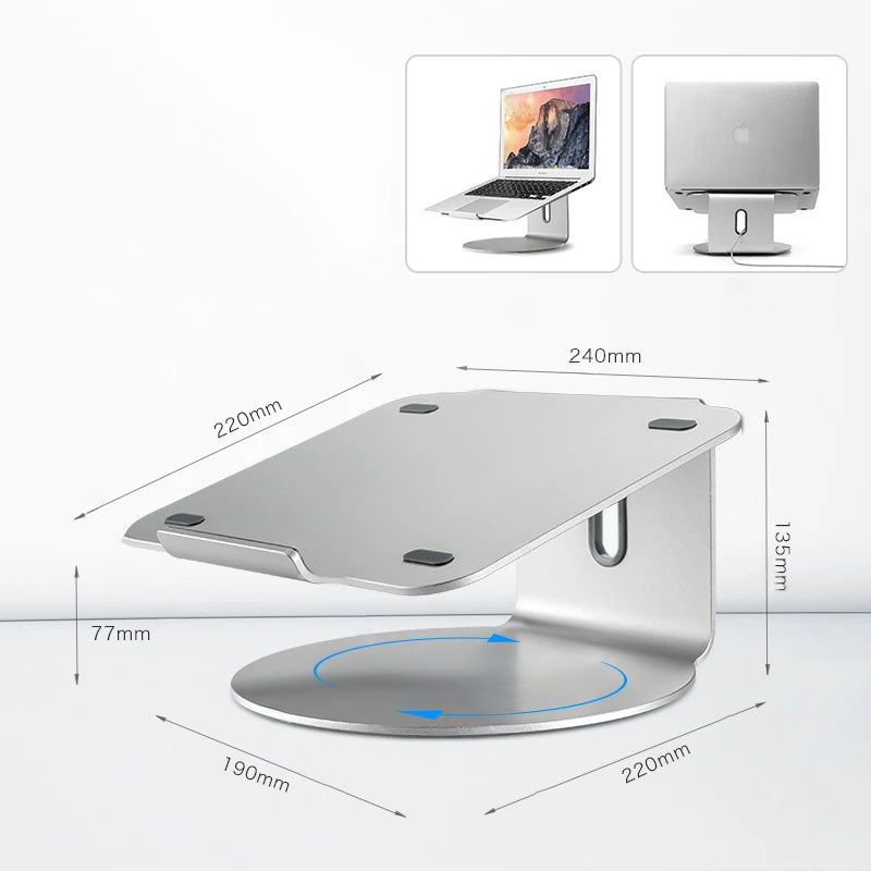 Laptop Stand Support Heightening Frame Aluminum Alloy NotebookCooling Holder Office Desktop Rotating Base Suspension Bracket