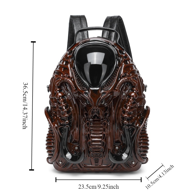 3D Xenomorph Shaped Backpack for Women Men Halloween Backpacks Cool Predalien Shoulder Bag Punk Backpack Casual Daypacks