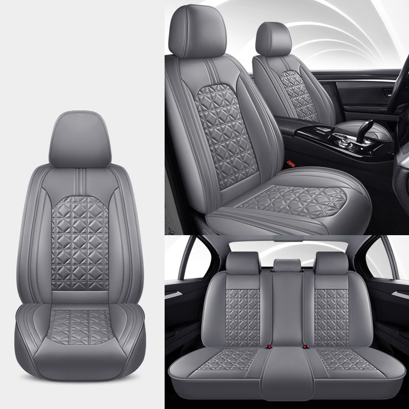 Luxury Full Protect Car Seat Cover Cushion Leather 5 Seat Front and Rear Auto Mat Four Seasons Sedan Van Universal Pad Anti-Slip