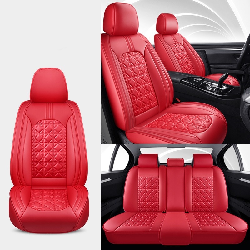 Luxury Full Protect Car Seat Cover Cushion Leather 5 Seat Front and Rear Auto Mat Four Seasons Sedan Van Universal Pad Anti-Slip