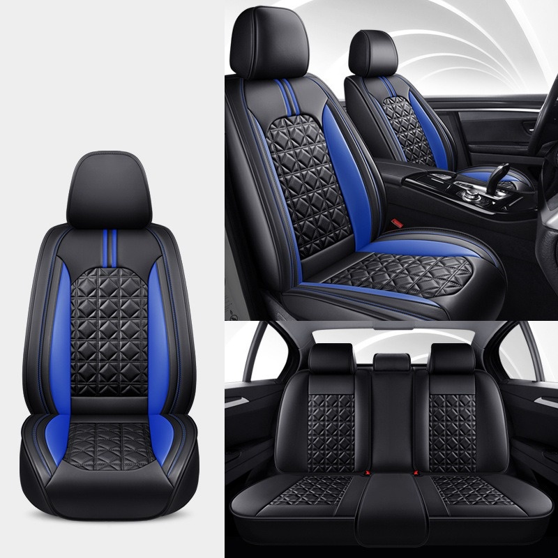 Luxury Full Protect Car Seat Cover Cushion Leather 5 Seat Front and Rear Auto Mat Four Seasons Sedan Van Universal Pad Anti-Slip