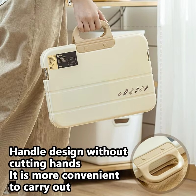 A4 Plastic File Folder With Lock Handle Portable Box File Waterproof Filing Supplies Pencil Case Multi-Purpose Document Bag