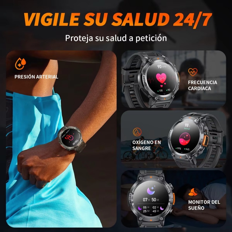 Smartwatch Bluetooth Call With Flashlight Sport Tracker Blood Pressure Smart Watch IP67 Waterproof Watches For Men Android IOS