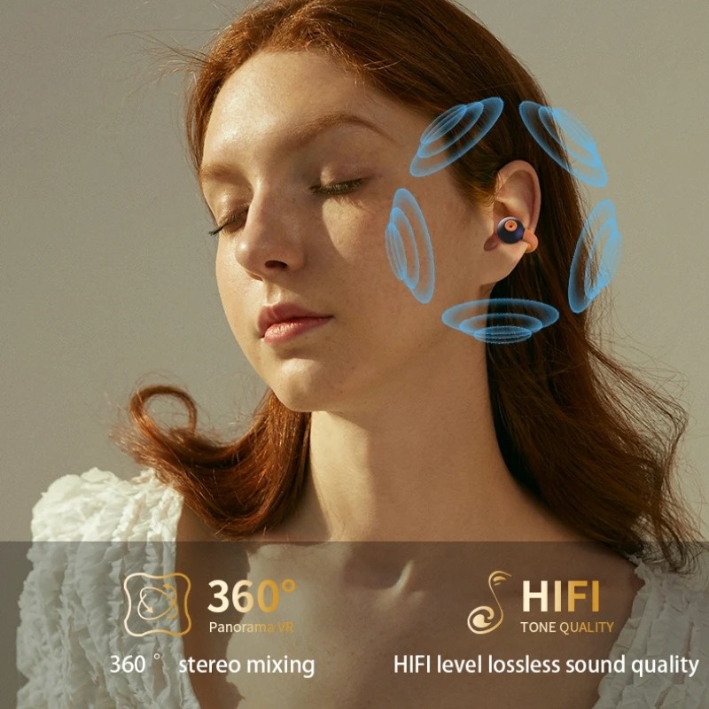 Ear Clip Wireless Headphones TWS Sports Bluetooth Earphones ENC Noise Canceling IPX4 Waterproof Handsfree Airbag Headset
