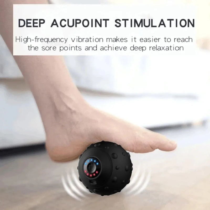 Electric Massage Ball Trigger Point Fascia Ball USB Rechargeable Finger Training Ball 5 Gear Ergonomic for Stress Relief
