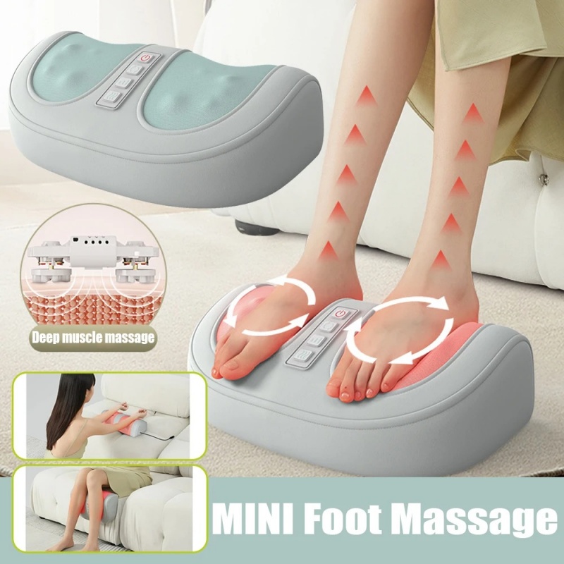 Electric Foot Massager Hot Compress Shiatsu Deep Kneading Therapy Relief Chronic Pain Muscle Tension Relaxing Health Care Device