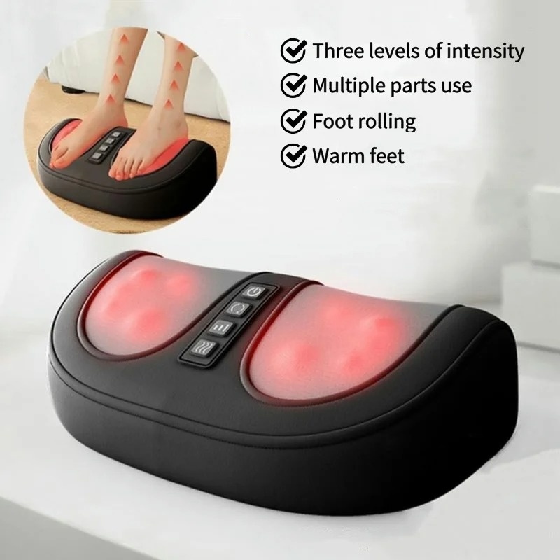 Electric Foot Massager Hot Compress Shiatsu Deep Kneading Therapy Relief Chronic Pain Muscle Tension Relaxing Health Care Device