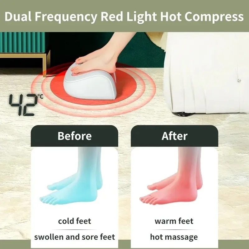 Electric Foot Massager Hot Compress Shiatsu Deep Kneading Therapy Relief Chronic Pain Muscle Tension Relaxing Health Care Device