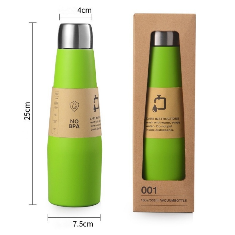 532ml/18oz Stainless Steel Vacuum Insulated Water Bottle Cola Shape Thermos Cup Bottle 6-12 Hours Cold Hot Travel Sport Flask