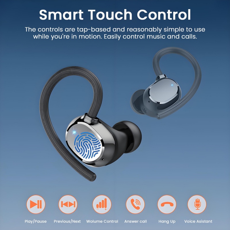 Wireless Bluetooth 5.3 Earphone Business Sports HiFi Stereo Heavy and Low Bass Headphone Life Waterproof Ear Hang Mini Headset