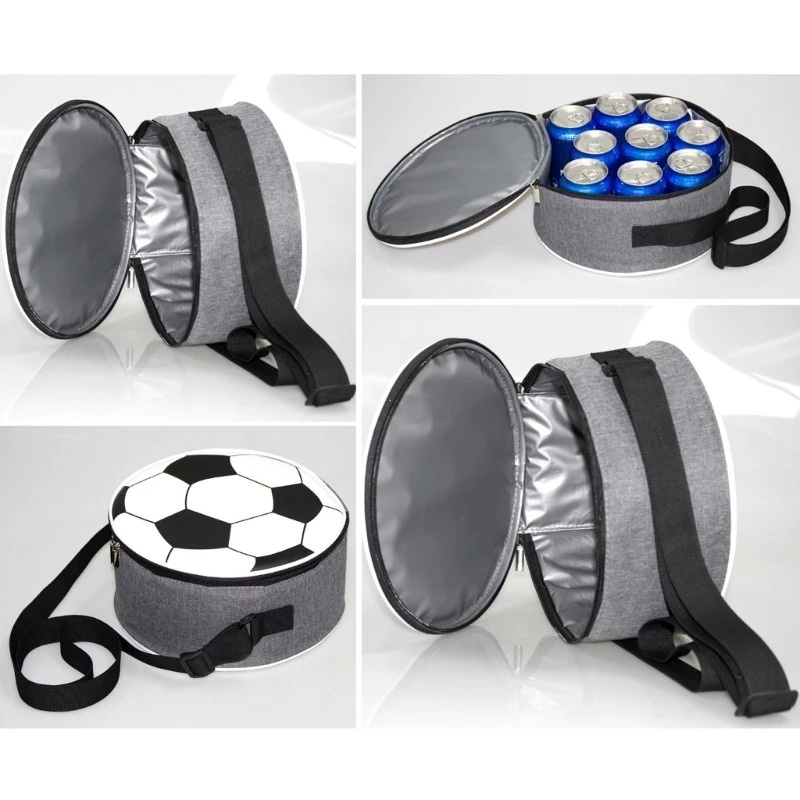 Creative and Fun Soccer Lunch Insulated Bag for Football Fans Men Women Cooler Lunch Bag Lunch Box Tote Picnic Bag