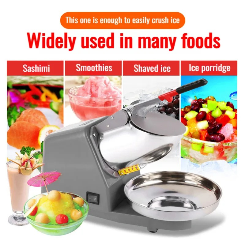 Electric Ice Crusher Shaved Ice Machine Upgrade Commercial Ice Machine Household Small Double-knife High-power Smoothie Machine