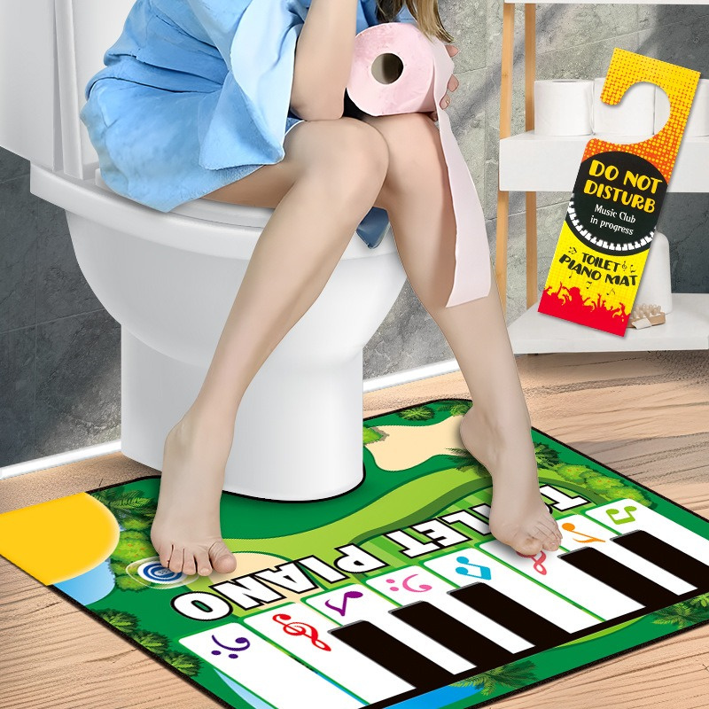 Toilet Piano Music Carpet Potty Piano Sounding Rug Creative Bathroom Fun Toe Tapping Musical Keyboard Toilet Piano Floor Mat