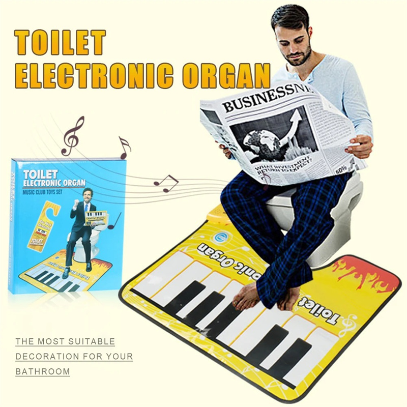 Toilet Piano Music Carpet Potty Piano Sounding Rug Creative Bathroom Fun Toe Tapping Musical Keyboard Toilet Piano Floor Mat