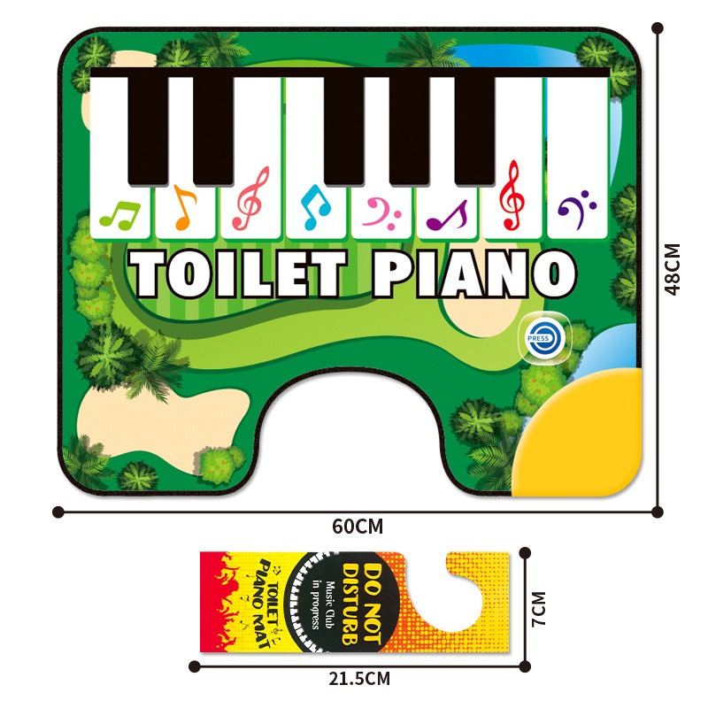 Toilet Piano Music Carpet Potty Piano Sounding Rug Creative Bathroom Fun Toe Tapping Musical Keyboard Toilet Piano Floor Mat