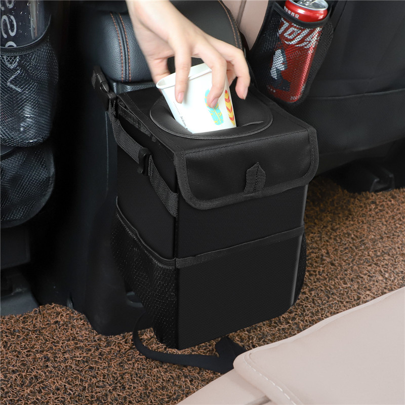 Portable Folding Car Organizer Storage Bag Car Trash Bin Cans Waterproof Oxford Cloth Garbage Holder Rubbish Cases Car Interior