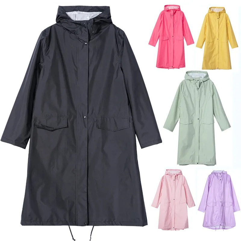 Long Raincoat Women Men Waterproof Windproof Hooded Rain Coat Jacket Cloak Motorcycle Bicycle Full Body Ladies' Ponchos