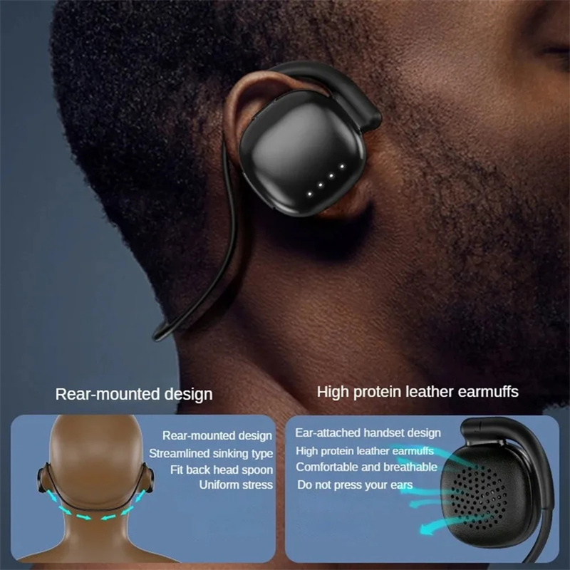 Sports Wireless Bluetooth Earphone HD Noise Reduction Air Conduction Headphones Stereo Earpiece Over-Ear Gaming Headset With Mic