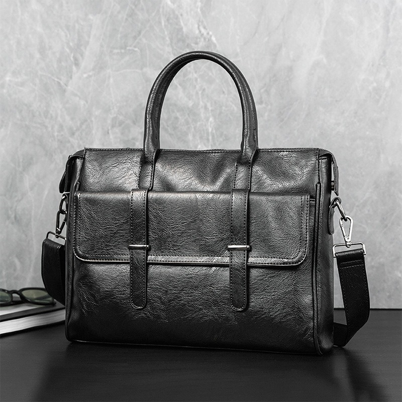 High Quality PU Leather Fashion Men Shoulder Bags Male Handbag Large Capacity Business Laptop Bag Office Briefcase Messenger Bag