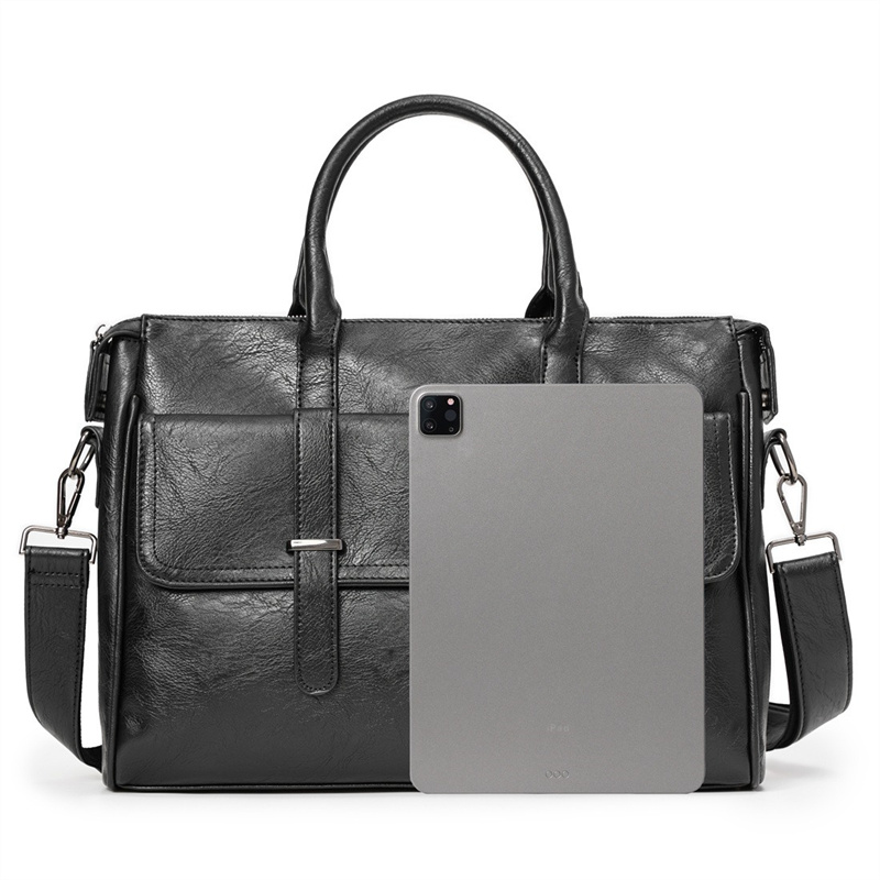 High Quality PU Leather Fashion Men Shoulder Bags Male Handbag Large Capacity Business Laptop Bag Office Briefcase Messenger Bag