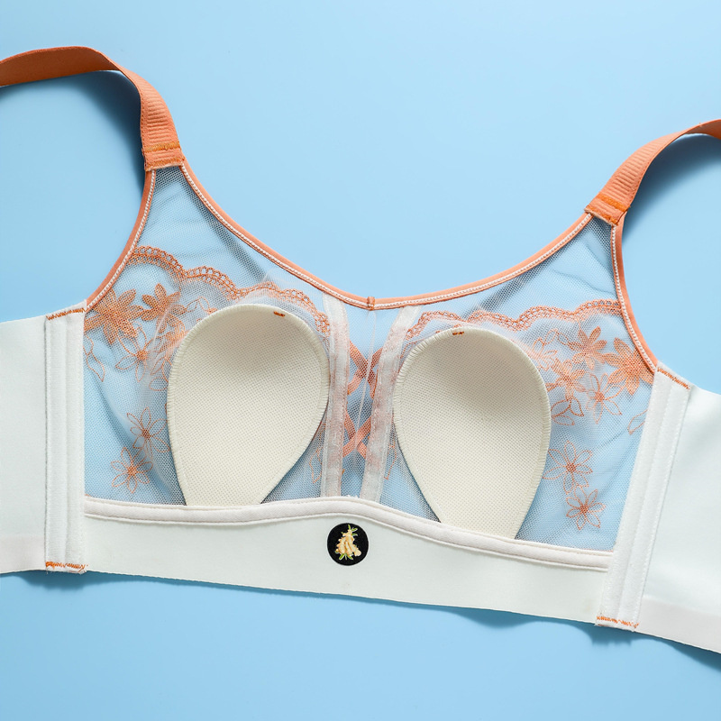 Summer Women's Ultra Thin Breathable Lingerie Gather Bras Female Sexy Thin Cotton Rabbit Ear Cup Bra Lace Edge Decor Underwear
