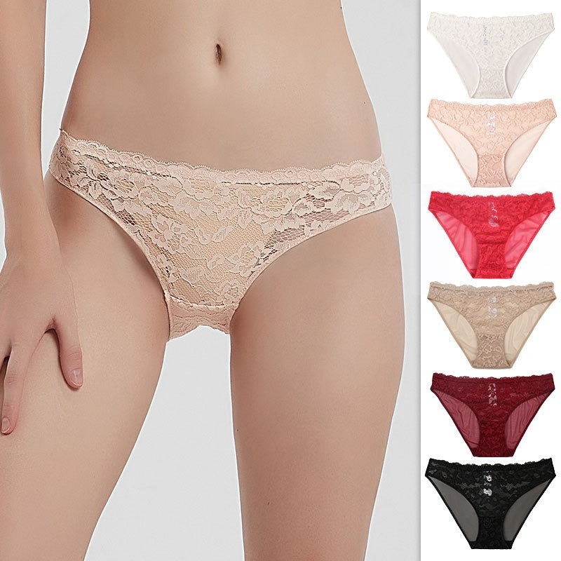Women's Panties Floral Lace Mesh Underwear Hollow Sexy Lingerie Girl Soft Comfortable Female Briefs Sweet Cozy Underpants