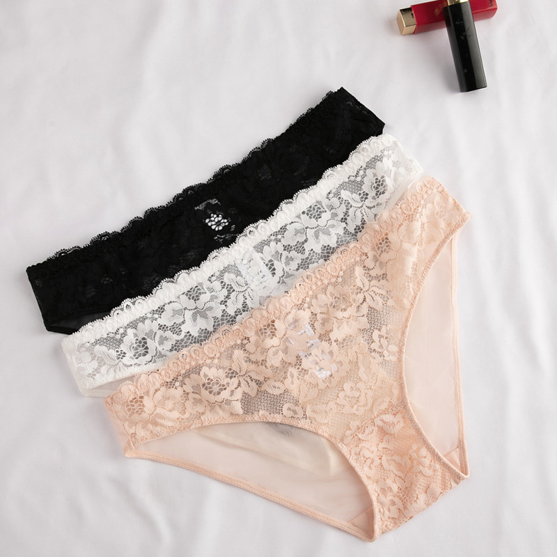 Women's Panties Floral Lace Mesh Underwear Hollow Sexy Lingerie Girl Soft Comfortable Female Briefs Sweet Cozy Underpants