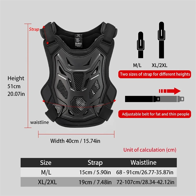 Professional Motorcycle Armor Vest Motorcycle Jacket Motocross Off-Road Racing Vest Dirt Bike Protective Gear Chest Protector