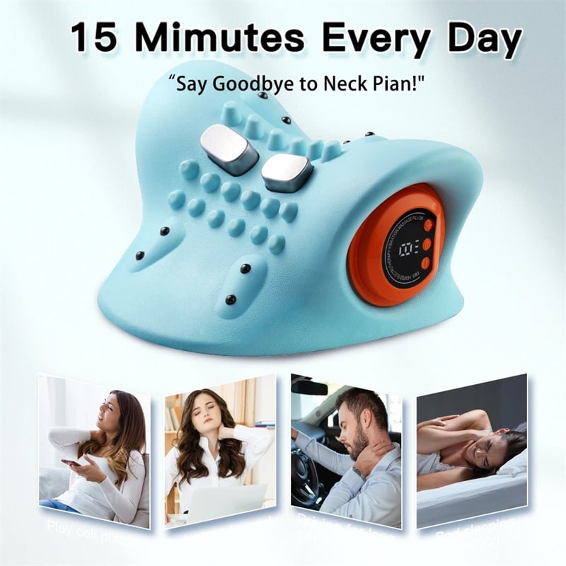 Neck Shoulder Massager Deep Tissue Shiatsu Back Massager With Heat For Pain Relief Cervical Spine Stretch Muscles Massage Pillow