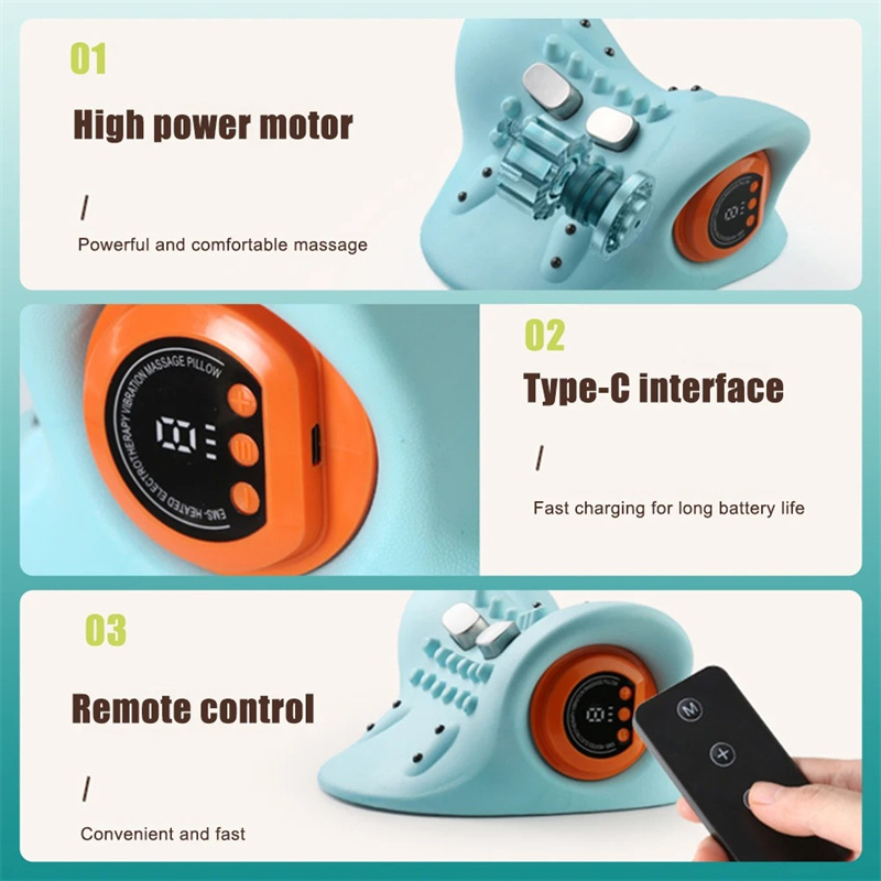 Neck Shoulder Massager Deep Tissue Shiatsu Back Massager With Heat For Pain Relief Cervical Spine Stretch Muscles Massage Pillow