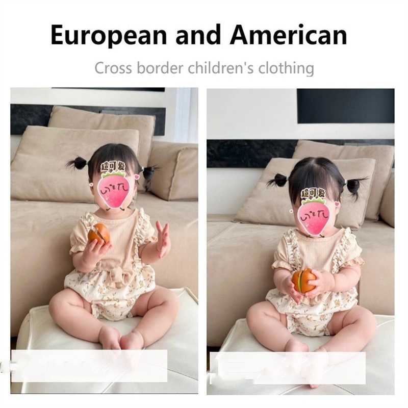 Baby Girl Floral Romper Dress Fly Sleeve Summer Ribbed Bow Strap Jumpsuit Toddler Infant Fashion Girl Bodysuit