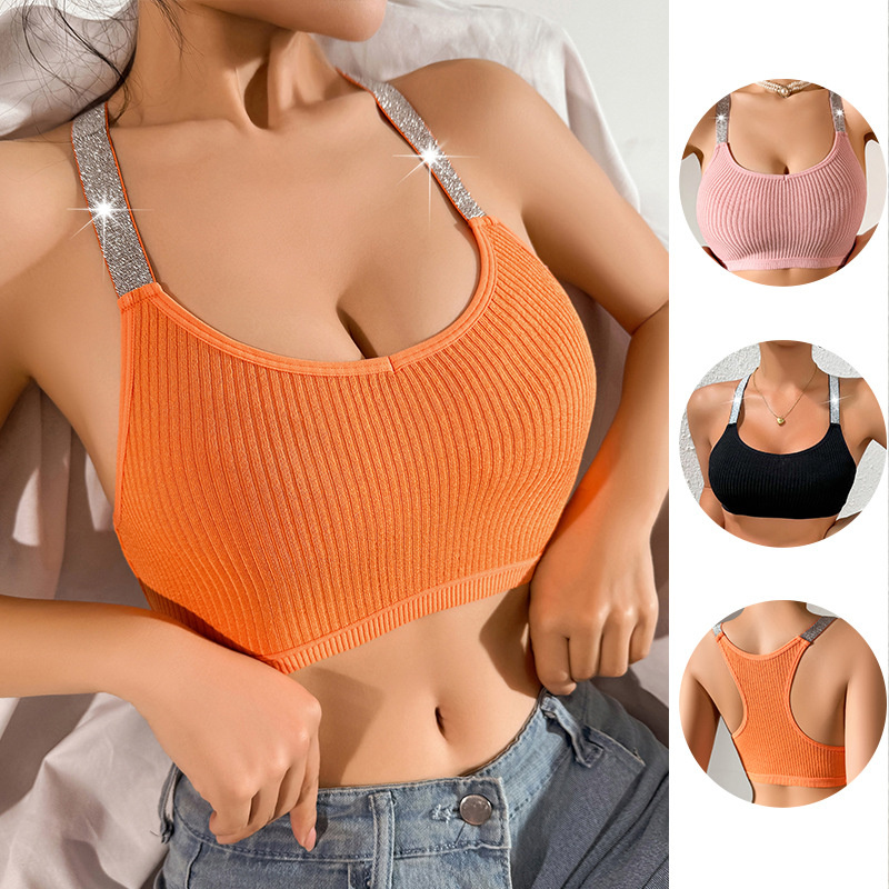 Women's Sexy Sports Bra Gym Workout Fitness Running Push-up Tops Gathering Shockproof Bras Sport Underwear Bralette
