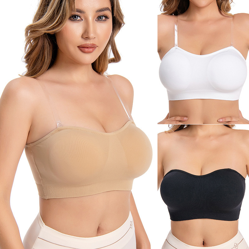 Summer Strapless Women Bras Back Lace Sexy Chest Tops Seamless Breathable Underwea Brassiere Solid Invisible Chest Wraps Bra
