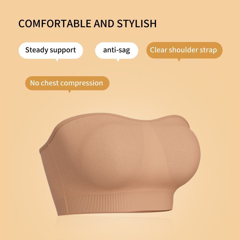 Summer Strapless Women Bras Back Lace Sexy Chest Tops Seamless Breathable Underwea Brassiere Solid Invisible Chest Wraps Bra