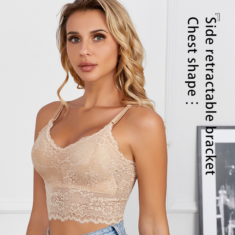 New Women Lace Bras Top Comfortable Bralette Female Hollow Out Wireless Lingerie Seamless Bra Solid Color Sexy Underwear Vest
