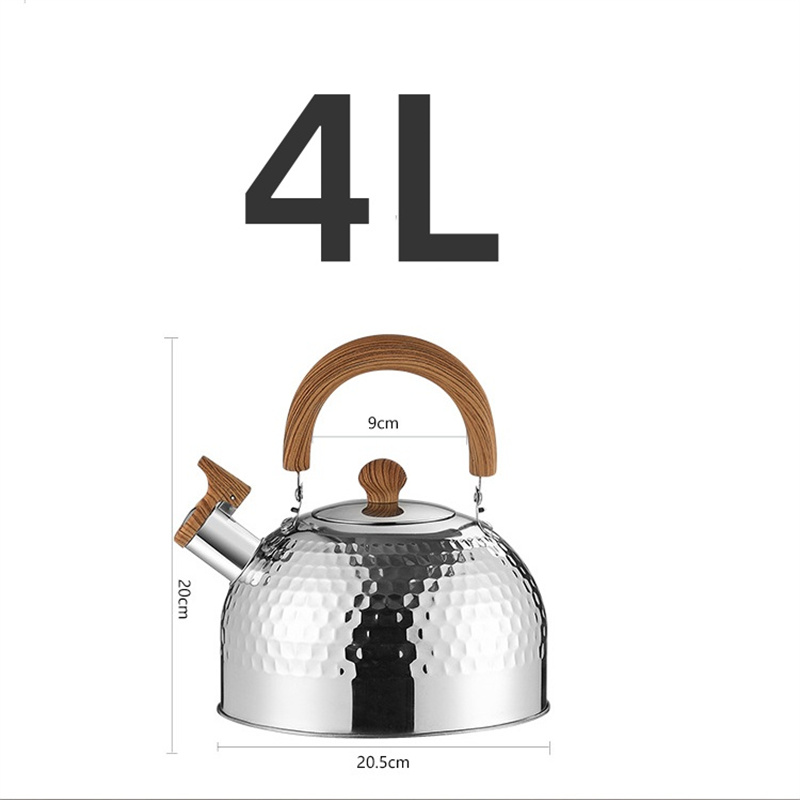 4L Stainless Steel Whistling Kettle Large Capacity Boiling Water Kettle for Induction Cooker Teapot Kitchen Cookwares Tea Kettle