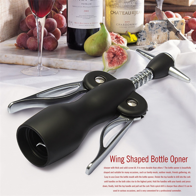 4PCS Wine Set Corkscrew Stainless Steel Manual Wine Opener Cutter With Wine Foil Cutter and Wine Bottle Plug with Pouring Tool