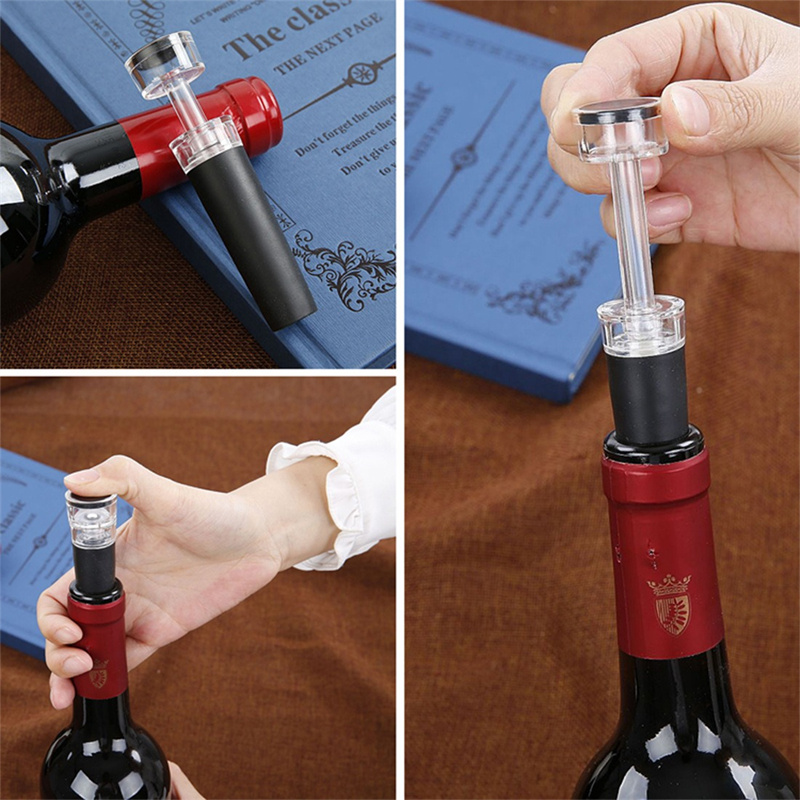 4PCS Wine Set Corkscrew Stainless Steel Manual Wine Opener Cutter With Wine Foil Cutter and Wine Bottle Plug with Pouring Tool