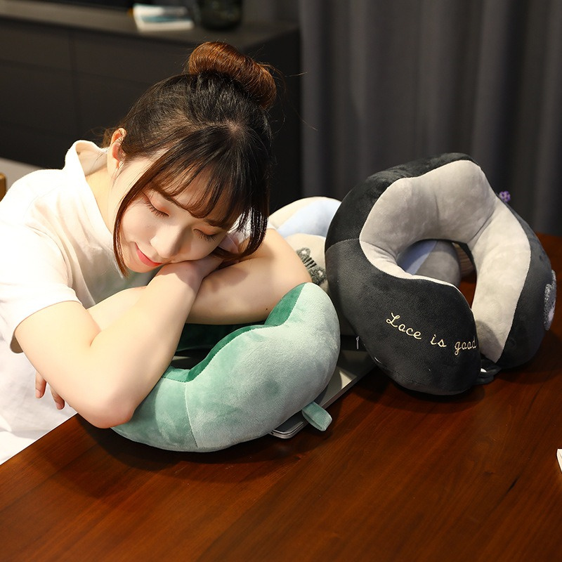 Cartoon U-Shaped Pillow Neck Pillow Protecting Cervical Pillow Travel Pillows Office Cute Neck Cushion Portable Airplane Wagon