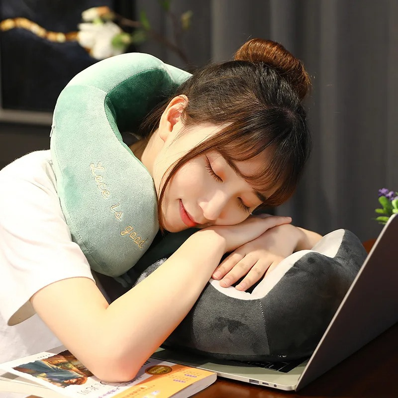 Cartoon U-Shaped Pillow Neck Pillow Protecting Cervical Pillow Travel Pillows Office Cute Neck Cushion Portable Airplane Wagon