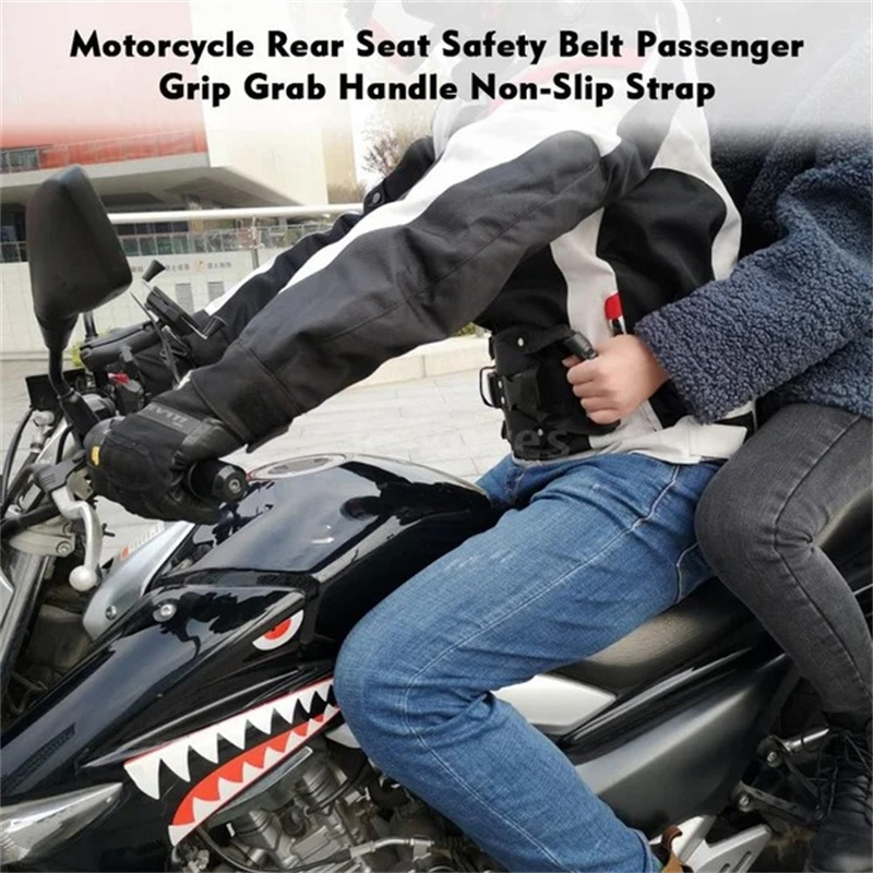 Motorcycle Safety Belt Rear Seat Passenger Adjustable Grip Grab Handle Non-slip Strap With Handle Bicycle Children Safety Harnes