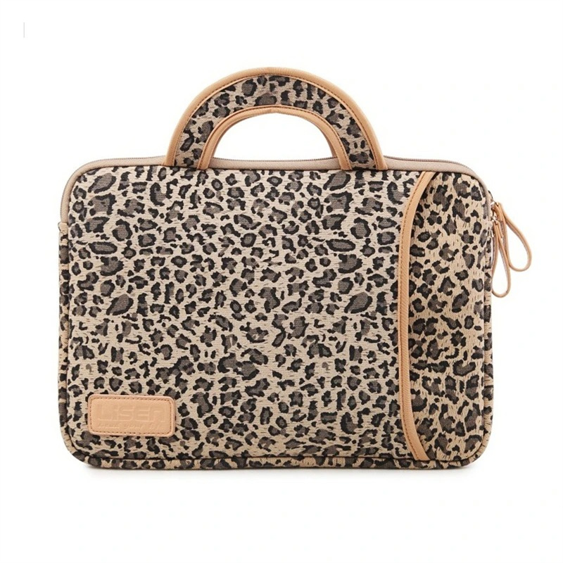 13 14 15 Inch Laptop Bag Sleeve Case Leopard Print Portable Briefcase Bag For Macbook Lenovo Dell HP Travel Computer Handbag