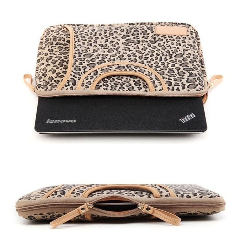 13 14 15 Inch Laptop Bag Sleeve Case Leopard Print Portable Briefcase Bag For Macbook Lenovo Dell HP Travel Computer Handbag