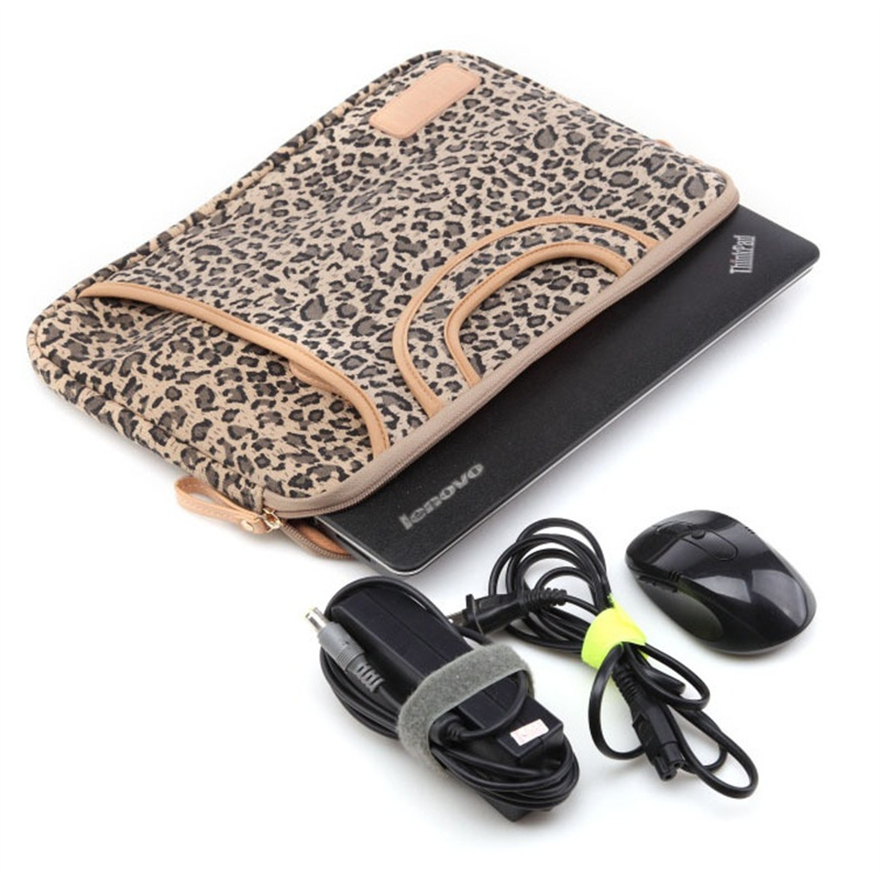 13 14 15 Inch Laptop Bag Sleeve Case Leopard Print Portable Briefcase Bag For Macbook Lenovo Dell HP Travel Computer Handbag