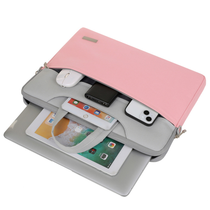 New Contrasting Color Laptop Sleeve Bag 13 14 15.6 Inch Notebook Case Waterproof Portable Travel Carrying Bag Computer Handbag