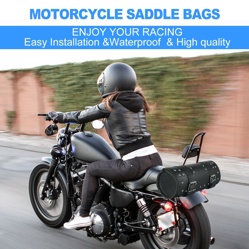 Universal Motorcycle Bag Tool Storage Bag Leather Tool Tail Bag Front Fork Roll Saddle Luggage Bag Waterproof Moto Accessories
