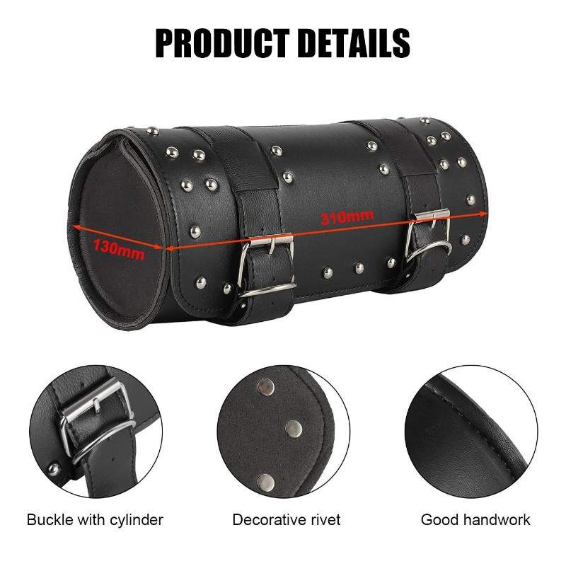 Universal Motorcycle Bag Tool Storage Bag Leather Tool Tail Bag Front Fork Roll Saddle Luggage Bag Waterproof Moto Accessories