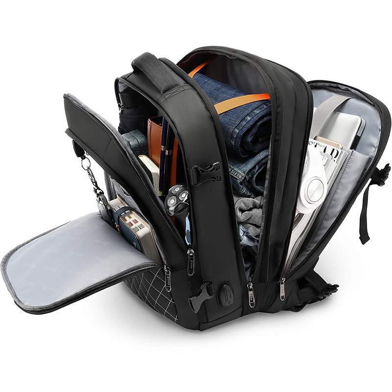 Fashion Men Expandable Backpack 17 inch Laptop Backpack Waterproof USB Charging Bags Male Large Capacity Travel Business Bag